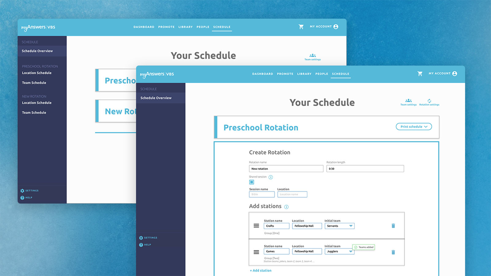 comps for creating a myAnswers rotation